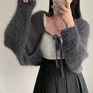 Oversized Mink Wood knit cardigan