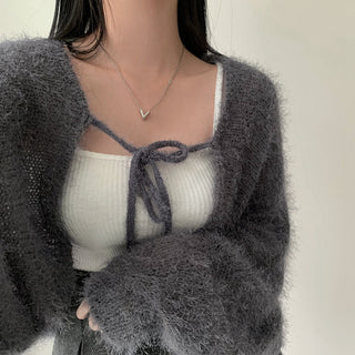 Oversized Mink Wood knit cardigan