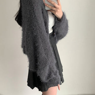 Oversized Mink Wood knit cardigan