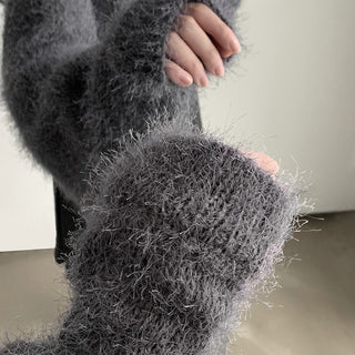 Oversized Mink Wood knit cardigan