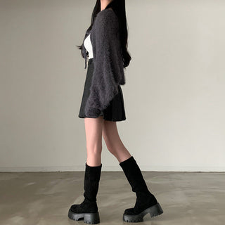 Oversized Mink Wood knit cardigan