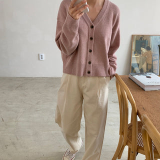 Korea Chic V -neck Cardigan