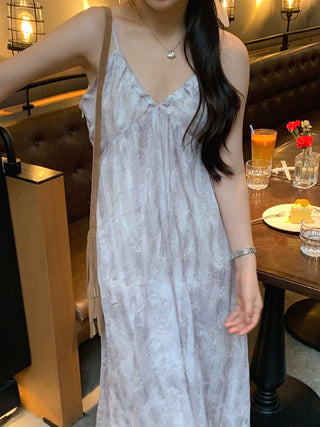 Retro floral pattern sleeveless dress