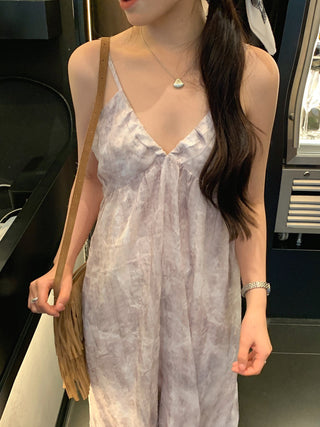 Retro floral pattern sleeveless dress