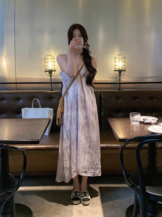 Retro floral pattern sleeveless dress