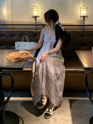 Retro floral pattern sleeveless dress