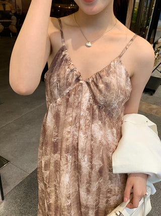 Retro floral pattern sleeveless dress