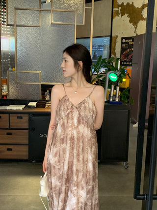 Retro floral pattern sleeveless dress