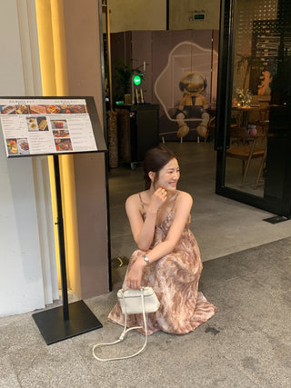 Retro floral pattern sleeveless dress