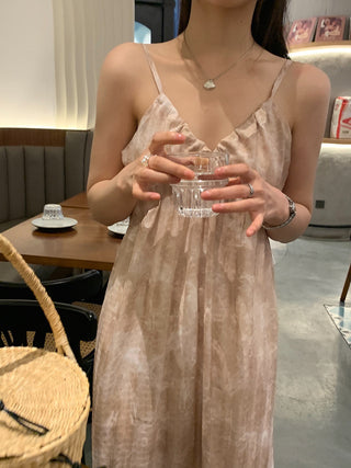 Retro floral pattern sleeveless dress