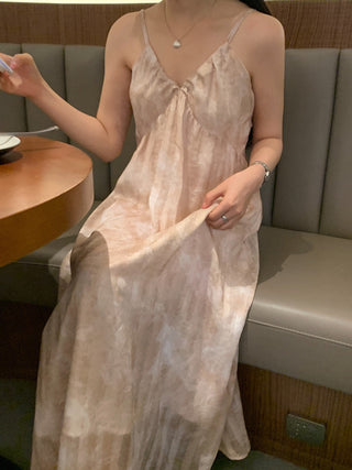 Retro floral pattern sleeveless dress