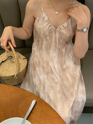 Retro floral pattern sleeveless dress