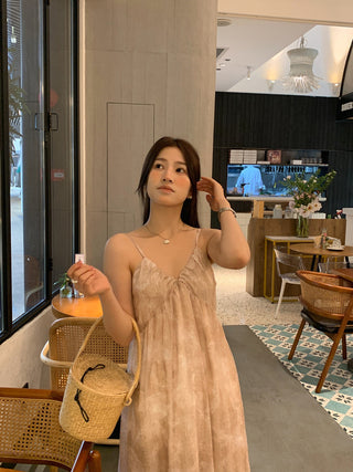 Retro floral pattern sleeveless dress