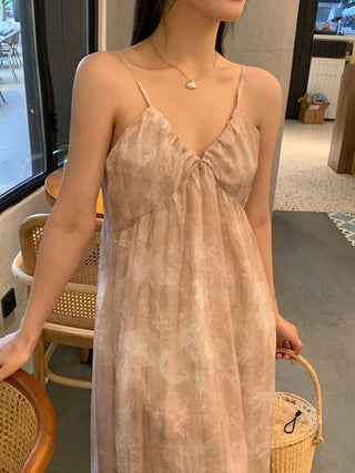 Retro floral pattern sleeveless dress