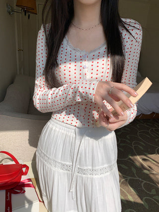 Lace small floral slim cardigan