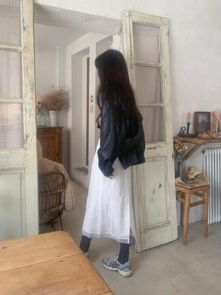 Oversized Korean motorcycle leather jacket