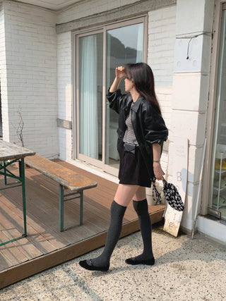 Oversized Korean motorcycle leather jacket