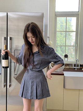 Cowboy Shirt + Skirt two -piece suit