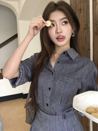 Cowboy Shirt + Skirt two -piece suit