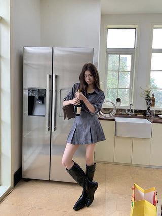 Cowboy Shirt + Skirt two -piece suit
