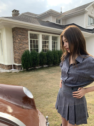 Cowboy Shirt + Skirt two -piece suit