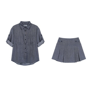 Cowboy Shirt + Skirt two -piece suit