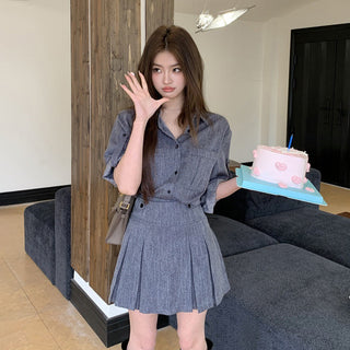 Cowboy Shirt + Skirt two -piece suit