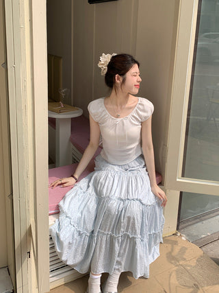 Pure Cotton A-line Maxi Skirt