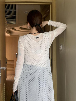 V-neck free hooded vest skirt dress