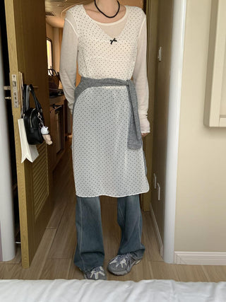 V-neck free hooded vest skirt dress