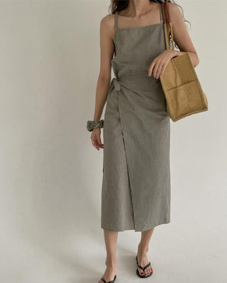 Korea strap waist thin sleeveless camisole dress