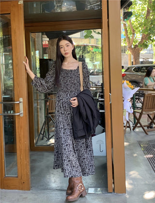 Floral long sleeved dress