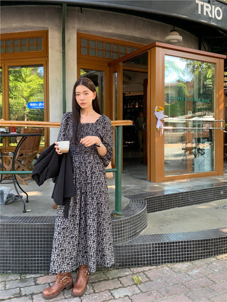 Floral long sleeved dress