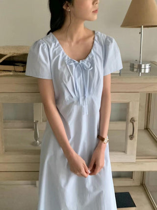 Round neck drawers lace dress