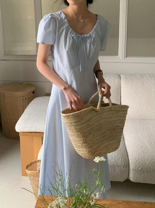 Round neck drawers lace dress