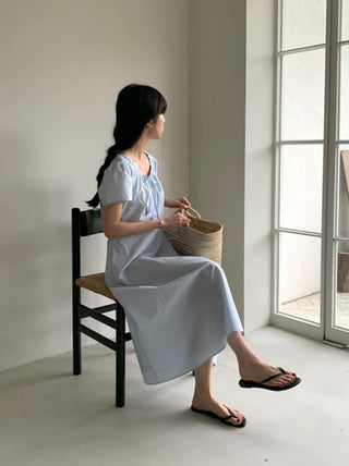 Round neck drawers lace dress