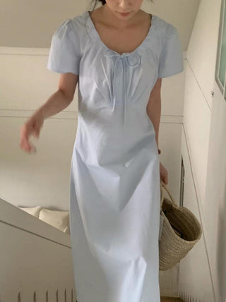 Round neck drawers lace dress