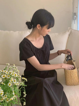 Round neck drawers lace dress