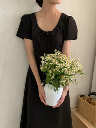 Round neck drawers lace dress