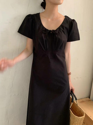 Round neck drawers lace dress