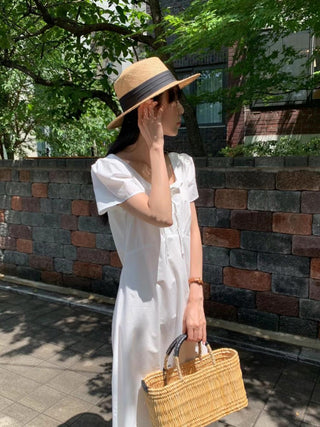 Round neck drawers lace dress