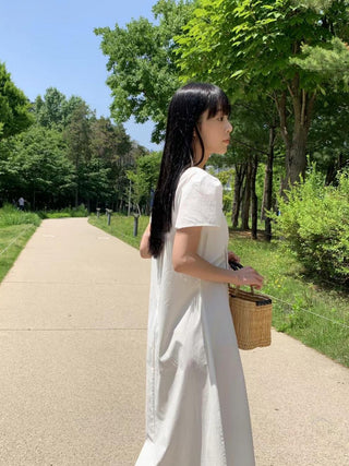 Round neck drawers lace dress