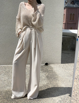 High waist wide-leg suit pants