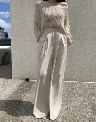 High waist wide-leg suit pants