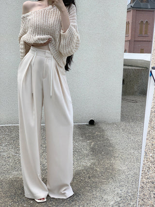 High waist wide-leg suit pants