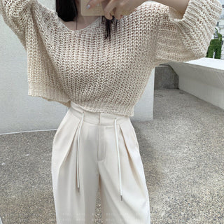 High waist wide-leg suit pants