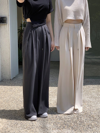 High waist wide-leg suit pants