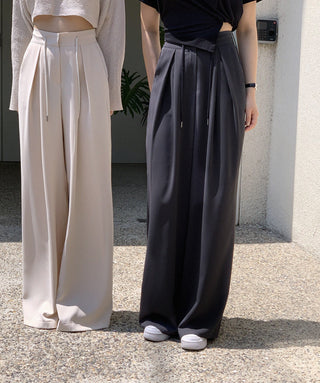 High waist wide-leg suit pants