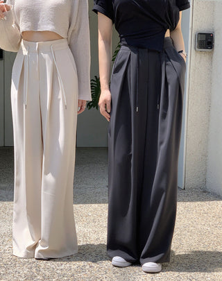 High waist wide-leg suit pants