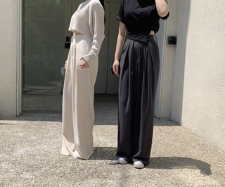 High waist wide-leg suit pants